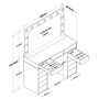 Hanah Home BJ196 - 5170 Mesa de Maquillaje Blanca con Espejo y 13 Focos